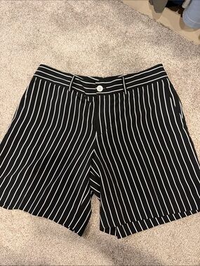 Lauren Ralph Lauren Black and White Pinstripe Bermuda Shorts